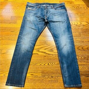 Diesel Tepphar-X Jeans Men’s 36x32 Blue Stretch Button Fly Tapered Denim